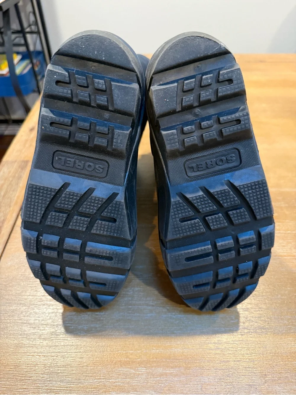 Sorel Youth Flurry Winter Snow Boot Waterproof Black Blue Sz US 4 EU 35