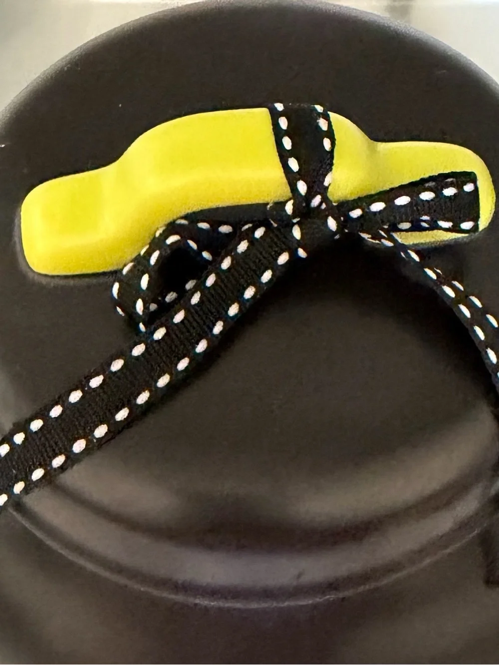 Rae Dunn Black Halloween Jar with Yellow Lettering