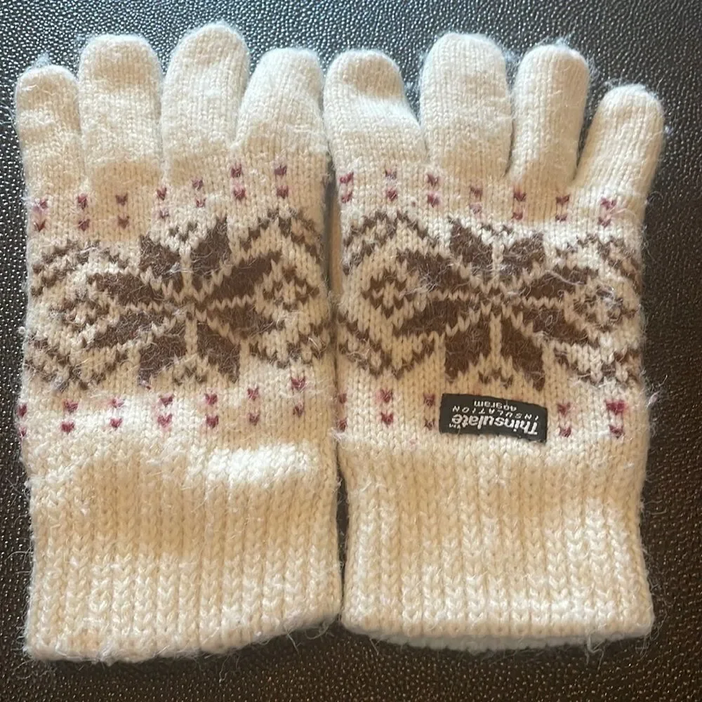 Knitted Fair-isles gloves size medium