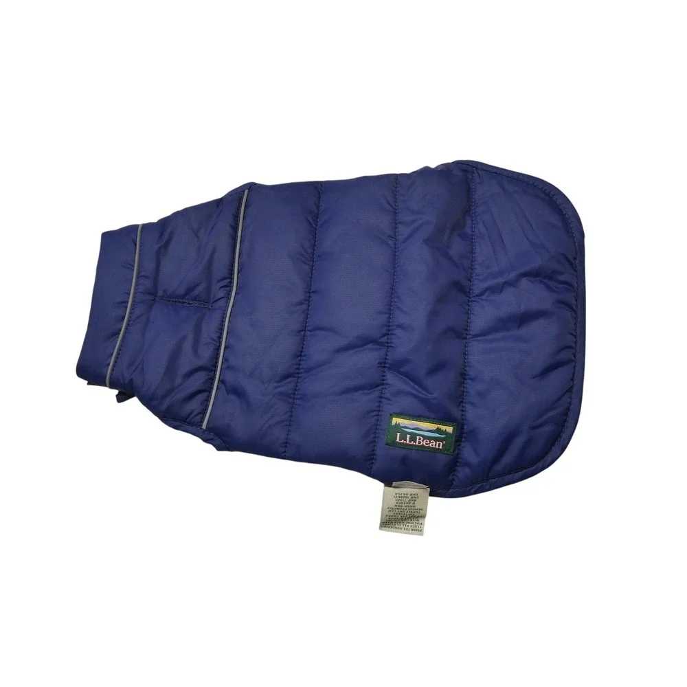 L.L.Bean Dog Winter Coat Small S Mountain Classic Parka Blue‎ Orange Warm Puffer