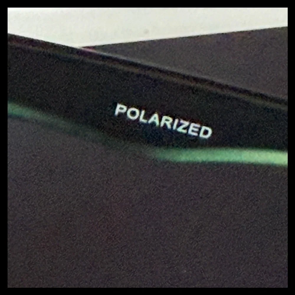 NWOT Polarized Green Mirror‎ Sunglasses Black Lime Gradient Square Frame UV400