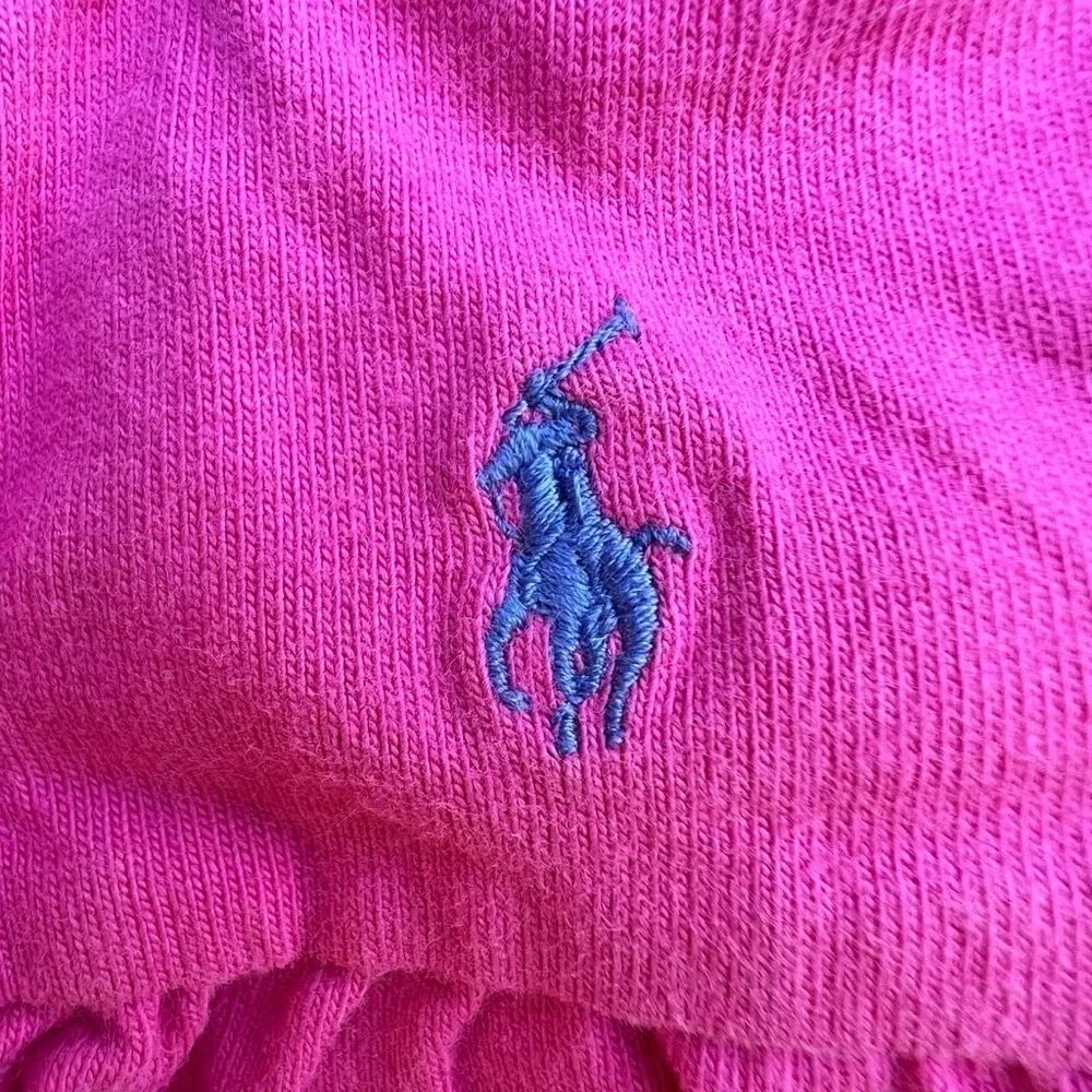 Ralph Lauren One Piece Jumpsuit Pink Ruffle Collar Snap Crotch 6 Mos GUC