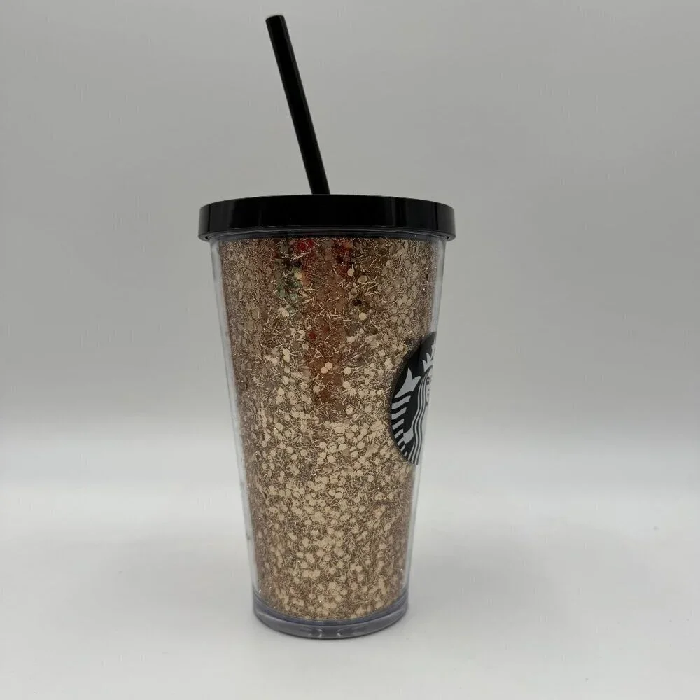 Starbucks 16oz Black/Gold Glitter Tumbler