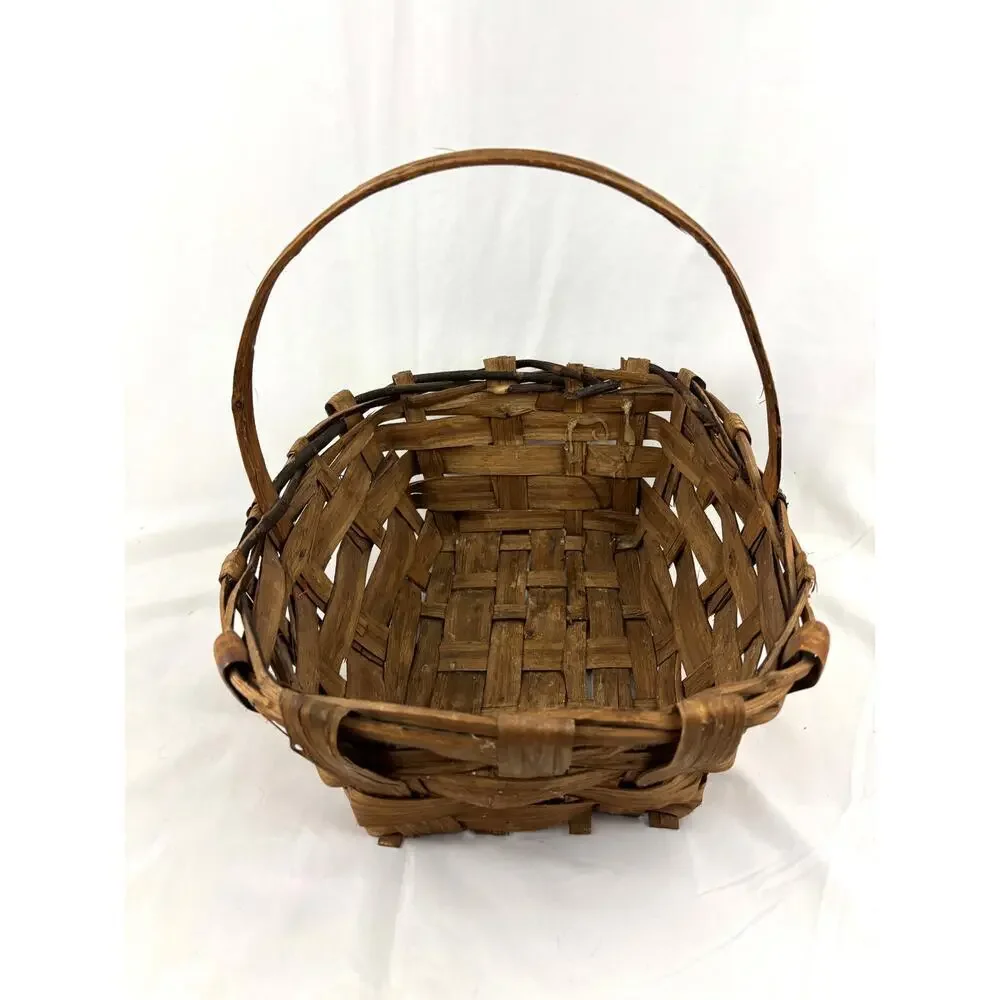 Primitive Split Oak Farmhouse‎ Gathering Woven Basket Made in Italy 16