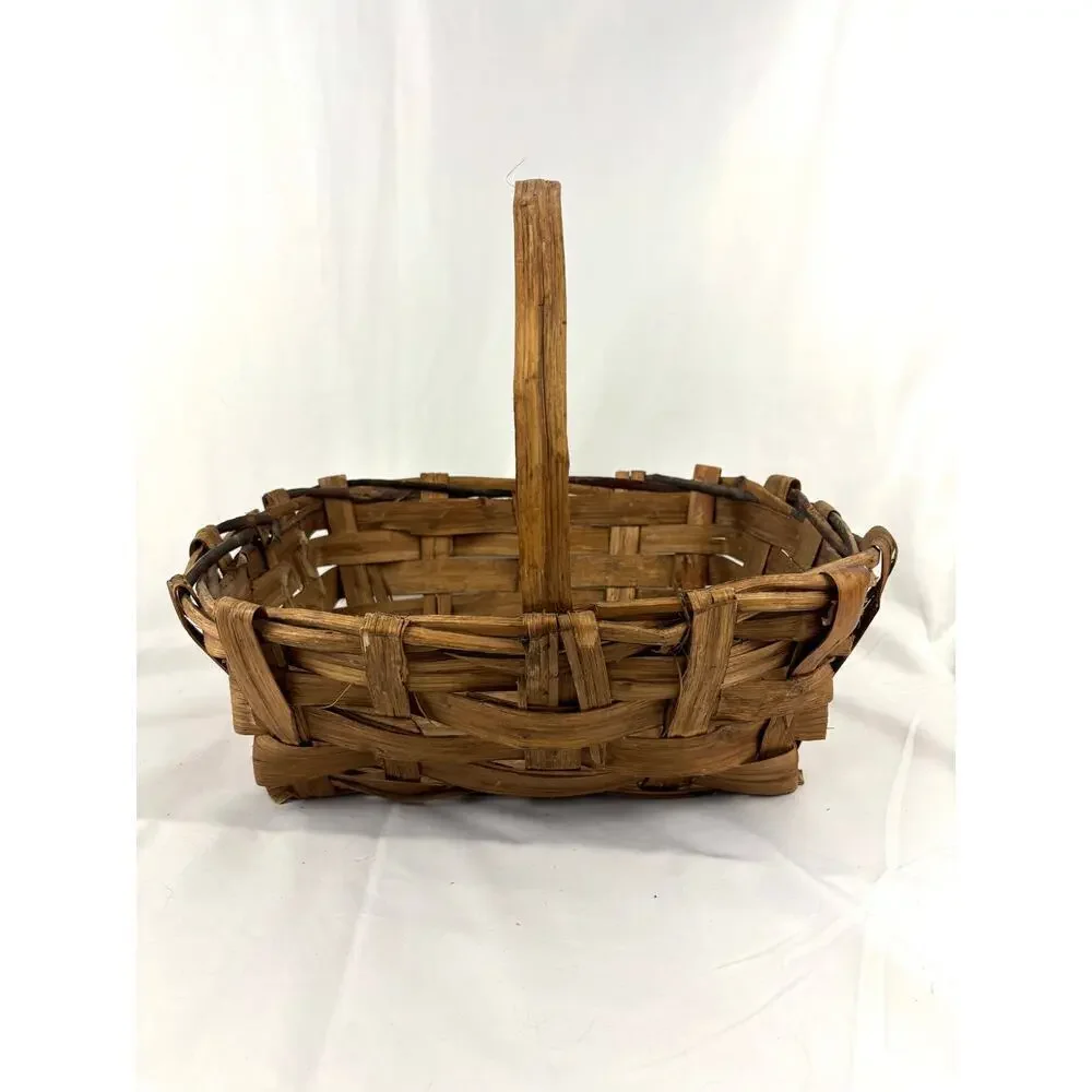 Primitive Split Oak Farmhouse‎ Gathering Woven Basket Made in Italy 16