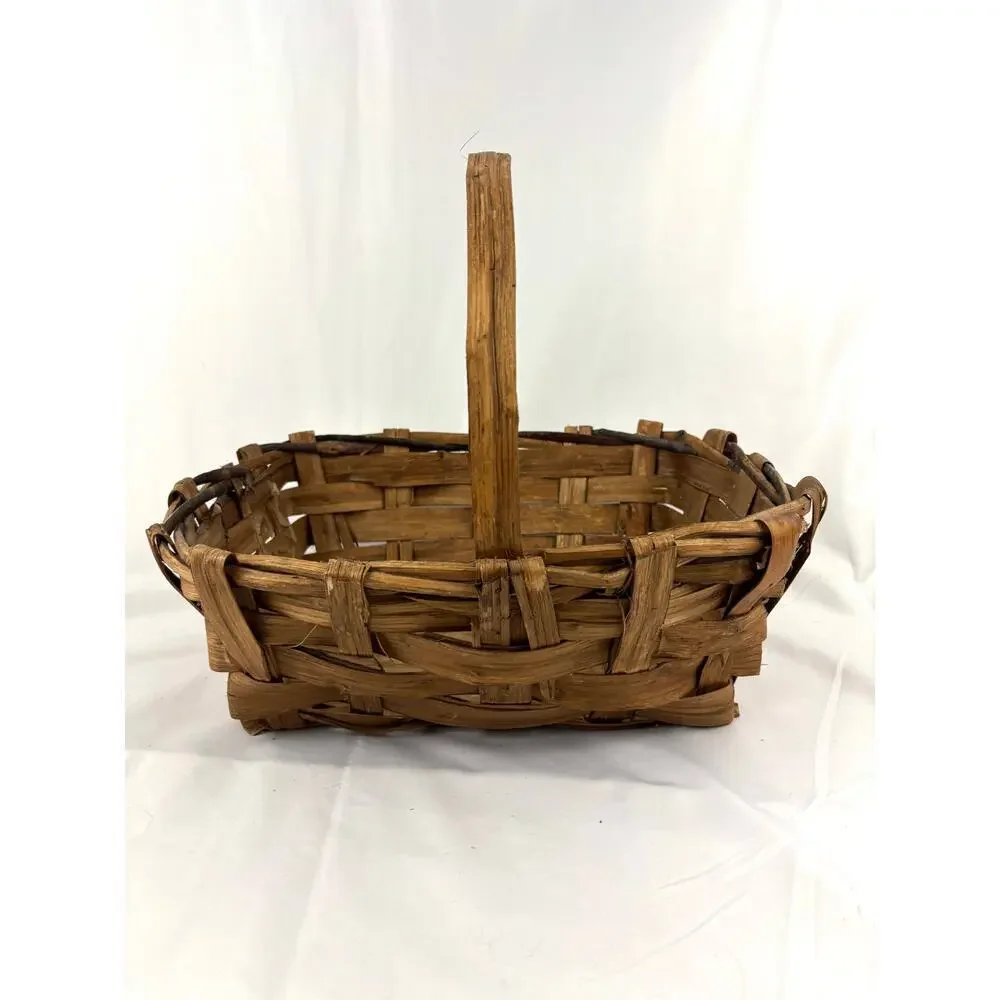Primitive Split Oak Farmhouse‎ Gathering Woven Basket Made in Italy 16