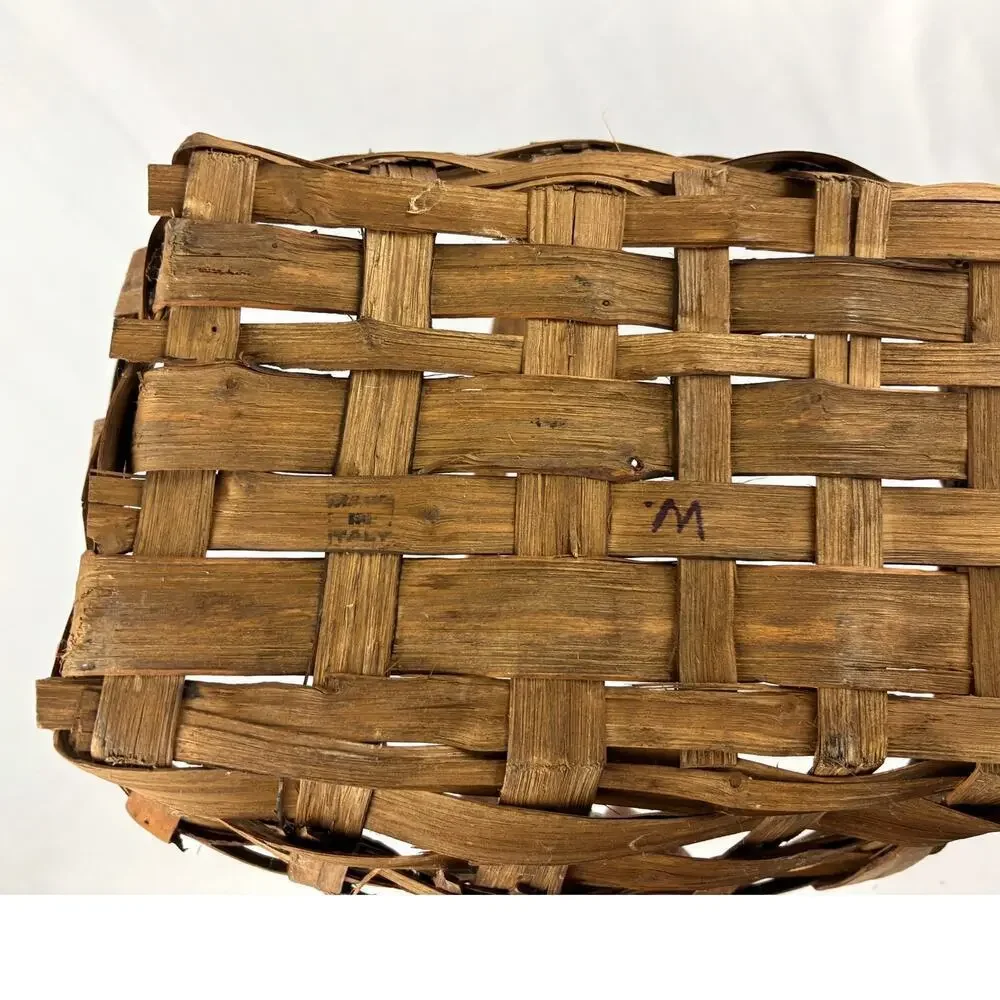 Primitive Split Oak Farmhouse‎ Gathering Woven Basket Made in Italy 16