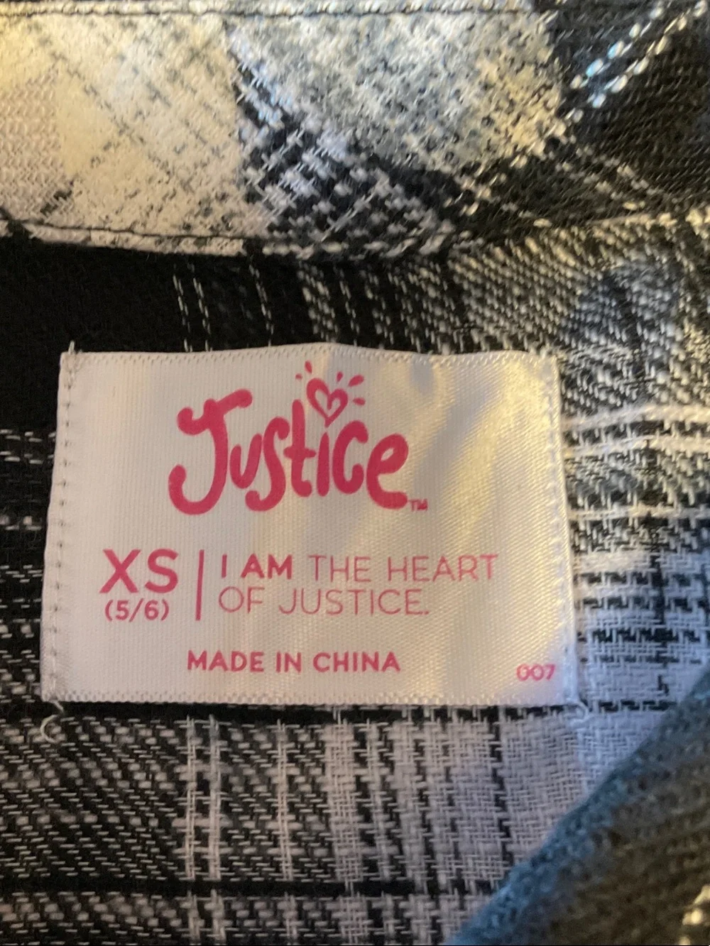 Justice white button front
