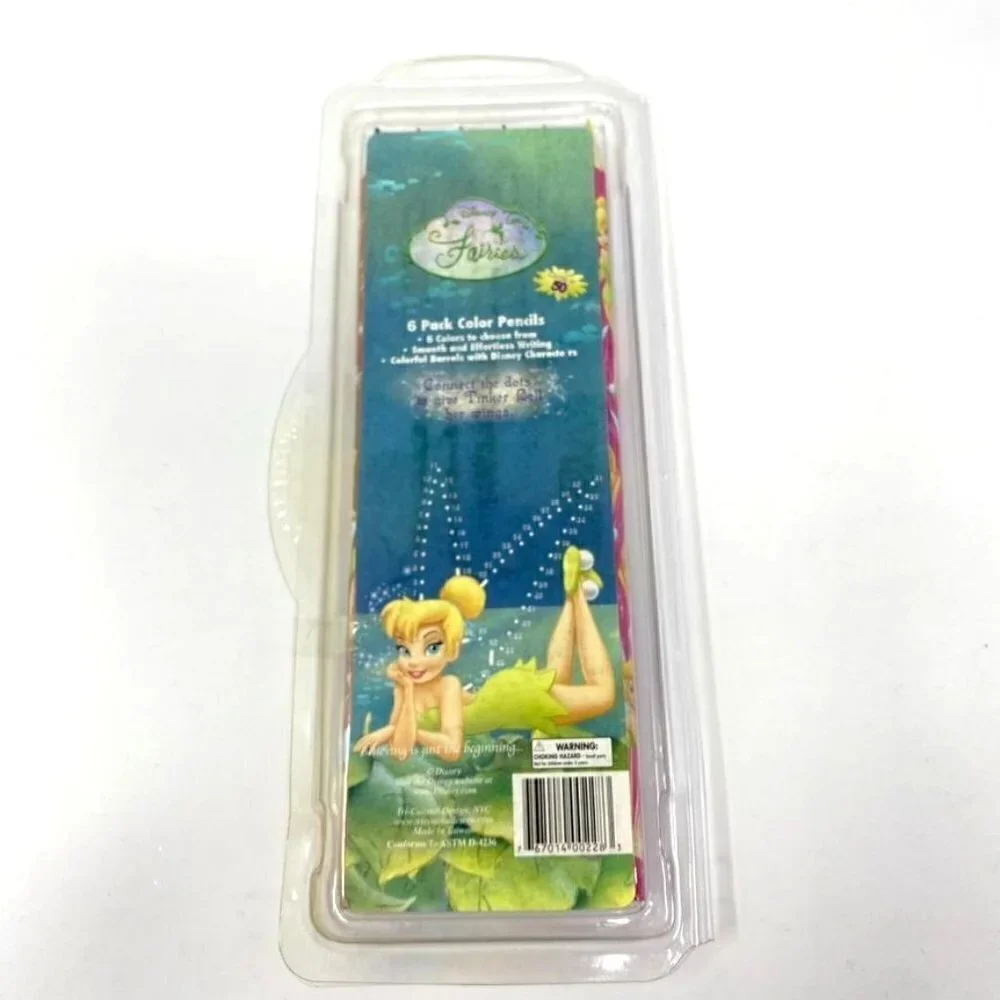 Disney Fairies Tinker Bell Set Sticky Notes Glitter Tattoos Color Pencils
