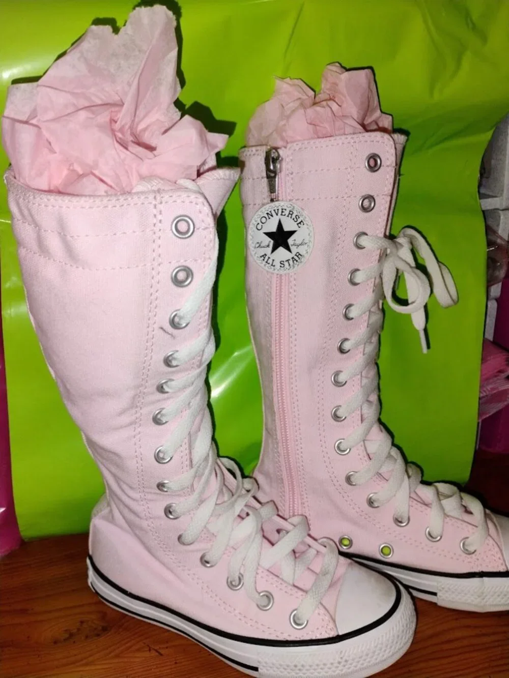 Converse Chuck Taylor All Star XX-Hi Knee High Boots Pink Kids Size 11