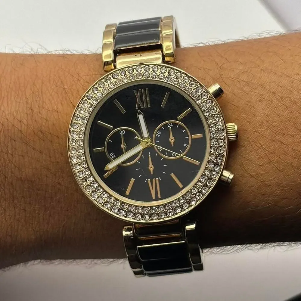 Gold black watch