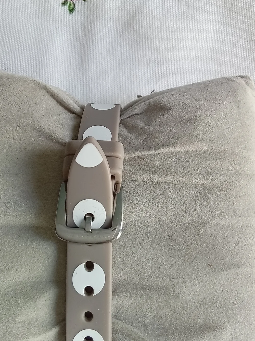 Kate Spade Taupe Polka Dot Silicone Watch with White‎ Dial