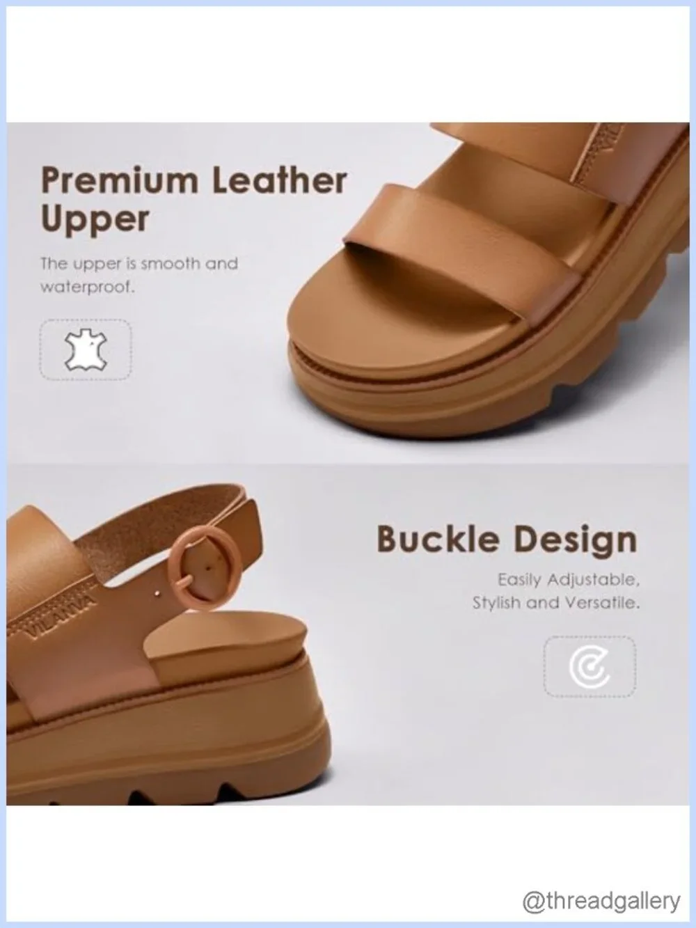 Women's Platform Wedge Sandals with Arch Support Non-Slip Summer Walking Shoes