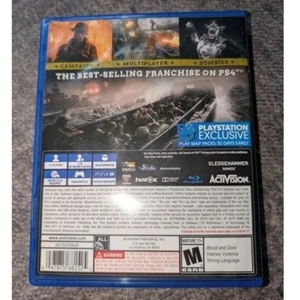 Call of‎ Duty WWII WWII PS4 PlayStation 4 Activision Sledgehammer Games 2017