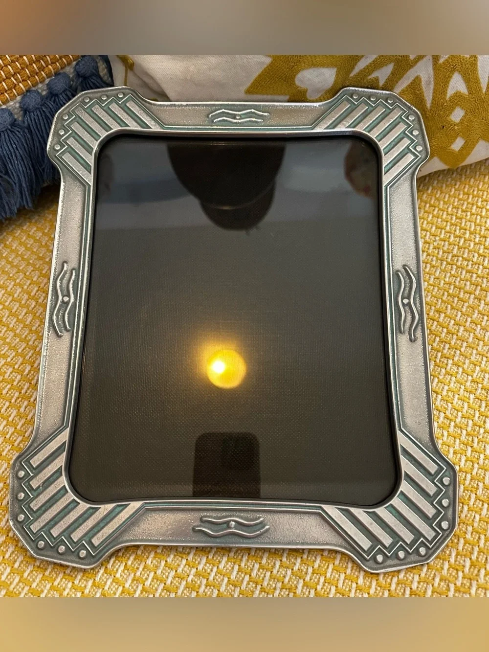 Vintage silver tone pewter picture frame