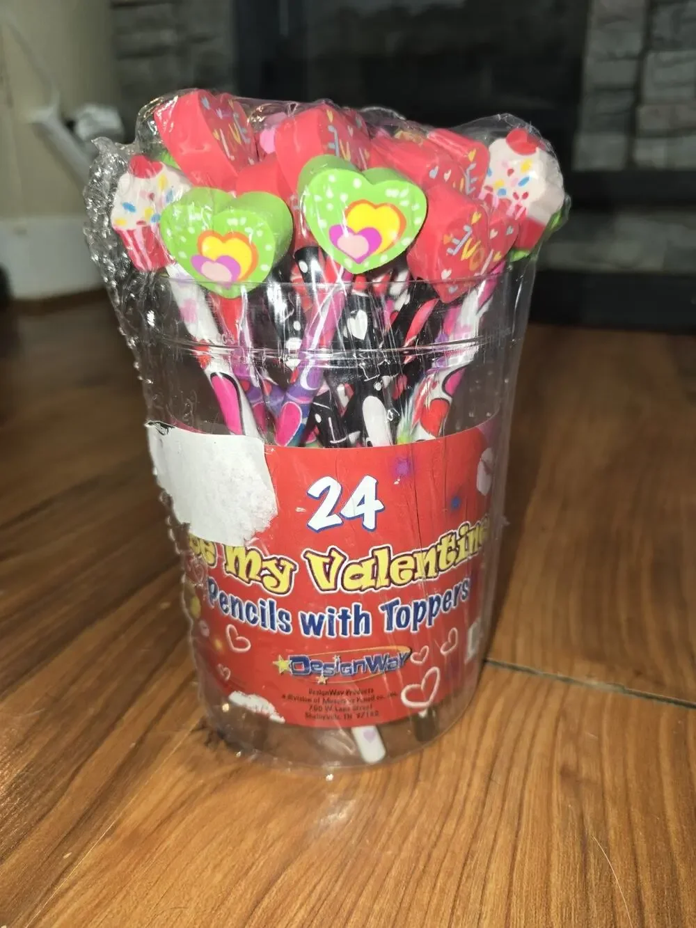 Valentines Day Pencils With Erasers Kids Party 24 Pack S16