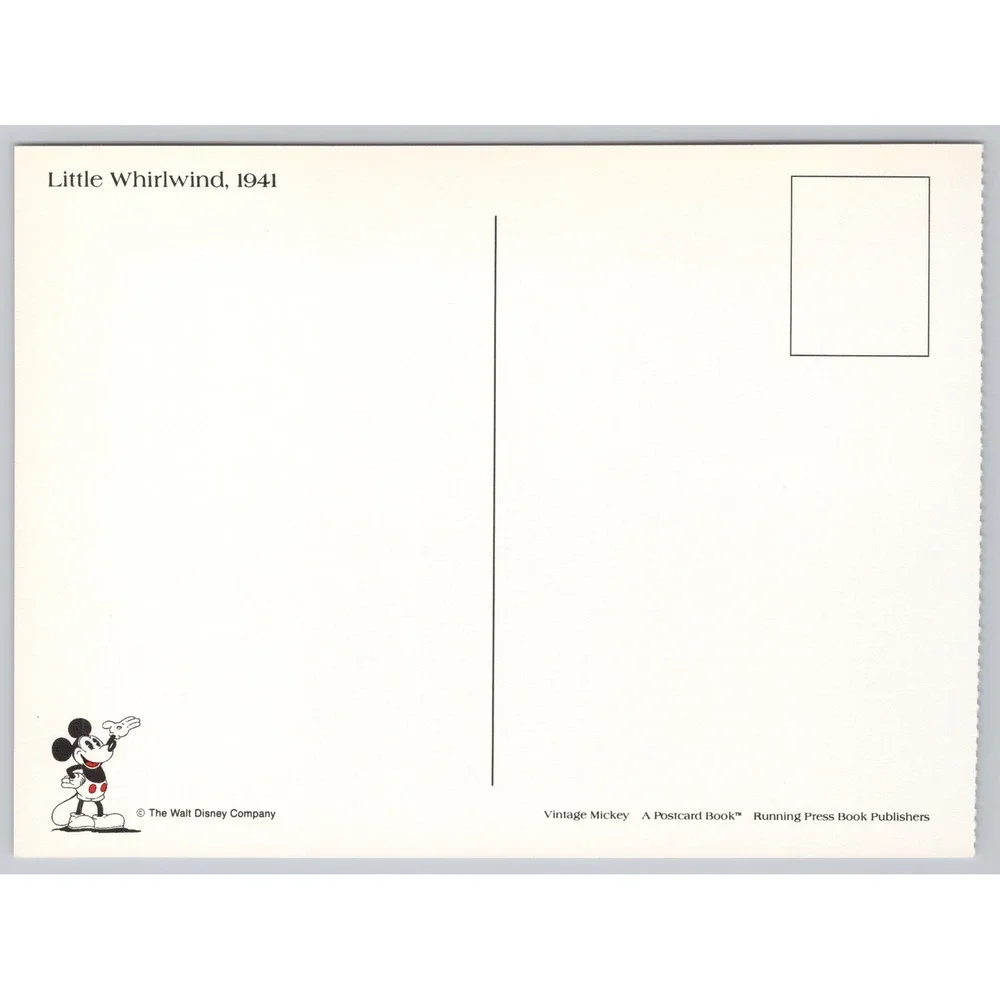 Vintage Walt Disney Mickey Mouse Little Whirlwind 1941 Postcard 1991 Print