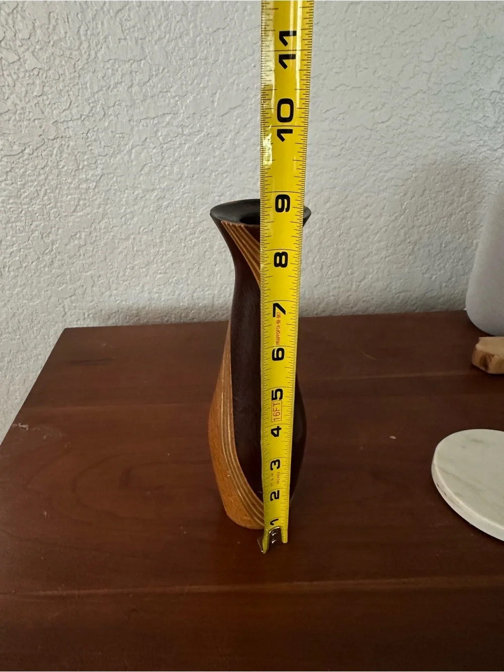 Vintage Wooden Two-Tone Decorative Vase