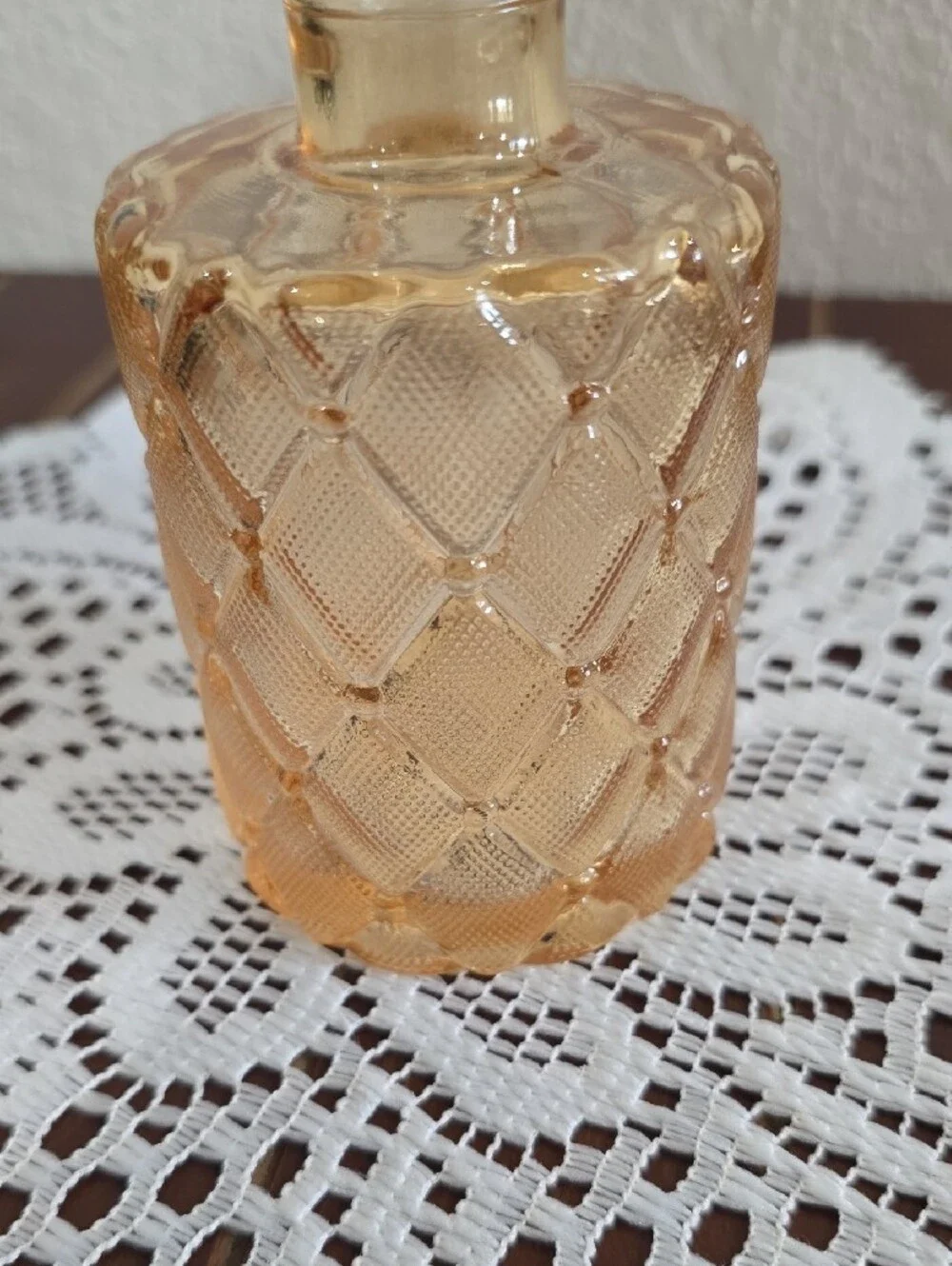 Vintage-Style Amber Glass Decorative Vase - Home Accents
