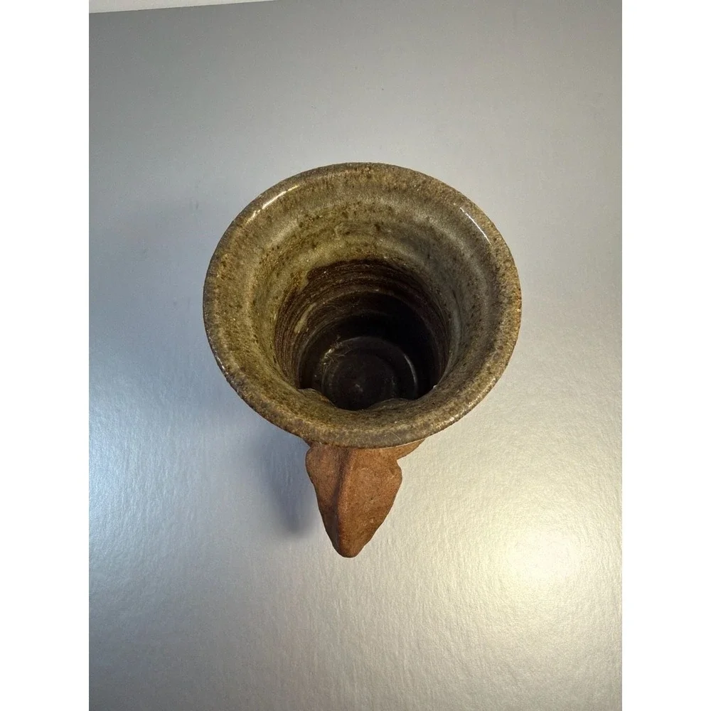 Vintage‎ Studio Pottery Handcrafted Face Jug Vase 4