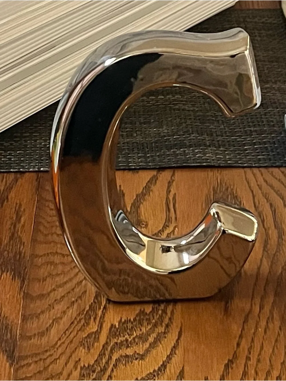 Chrome Decorative Letter C Accent