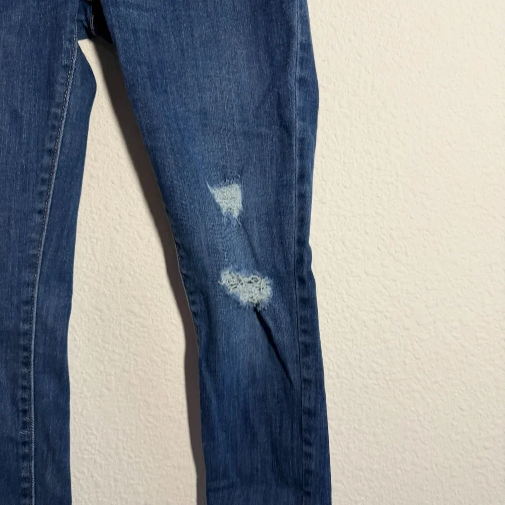 Old Navy Ballerina Jegging Jeans Girls 14 Blue Denim Dark Wash Distressed Skinny