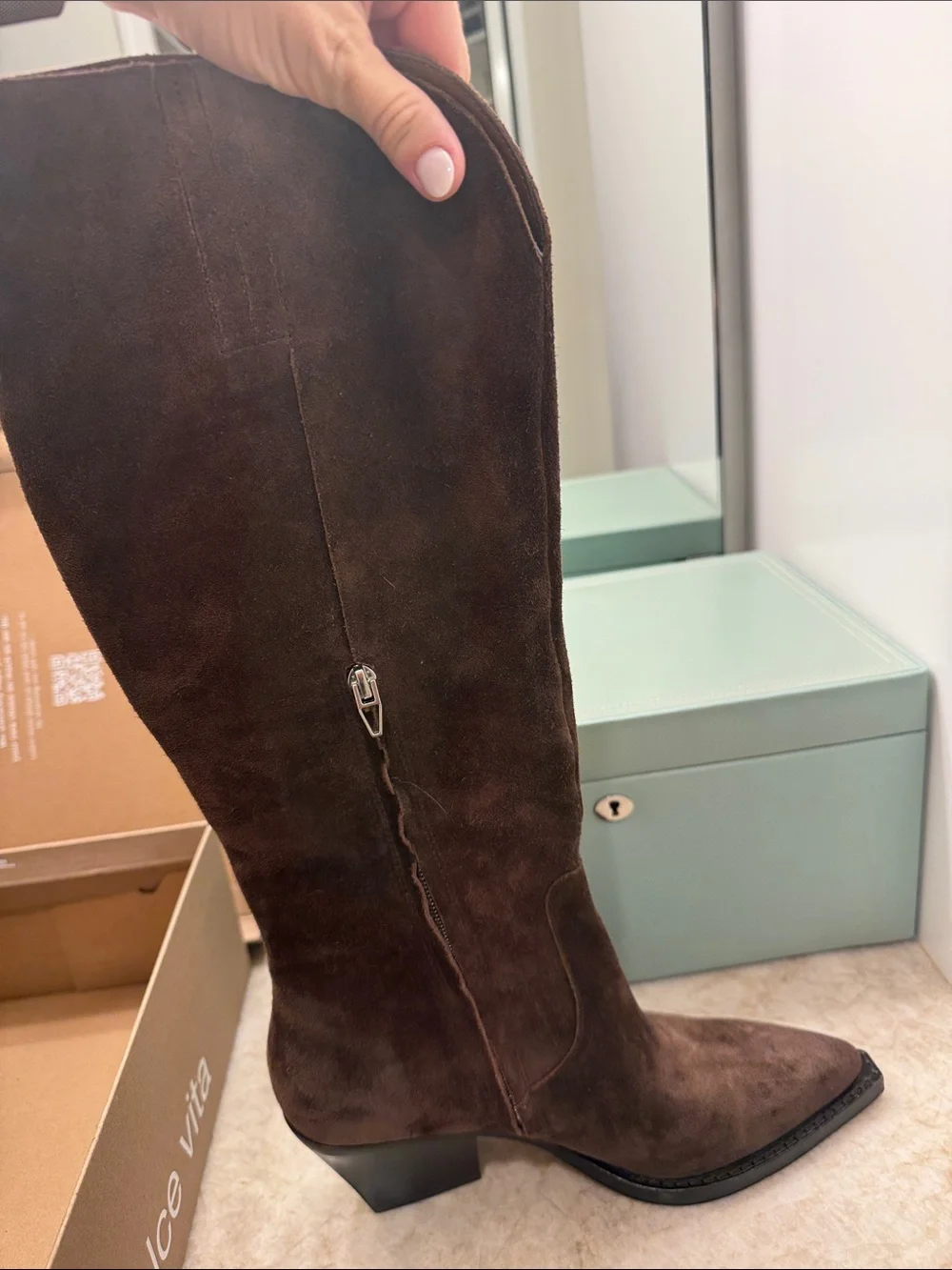 Dolce Vita Raj Dark Brown Suede Over-the-Knee Boots
