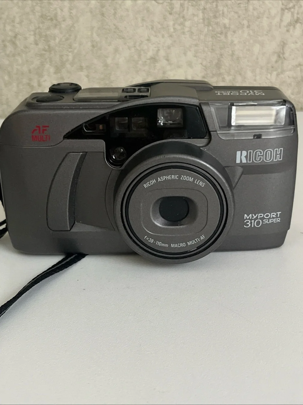 Ricoh Myport 310 Super Optics Panoramic 35mm Film Camera Gray Aspheric Zoom Lens