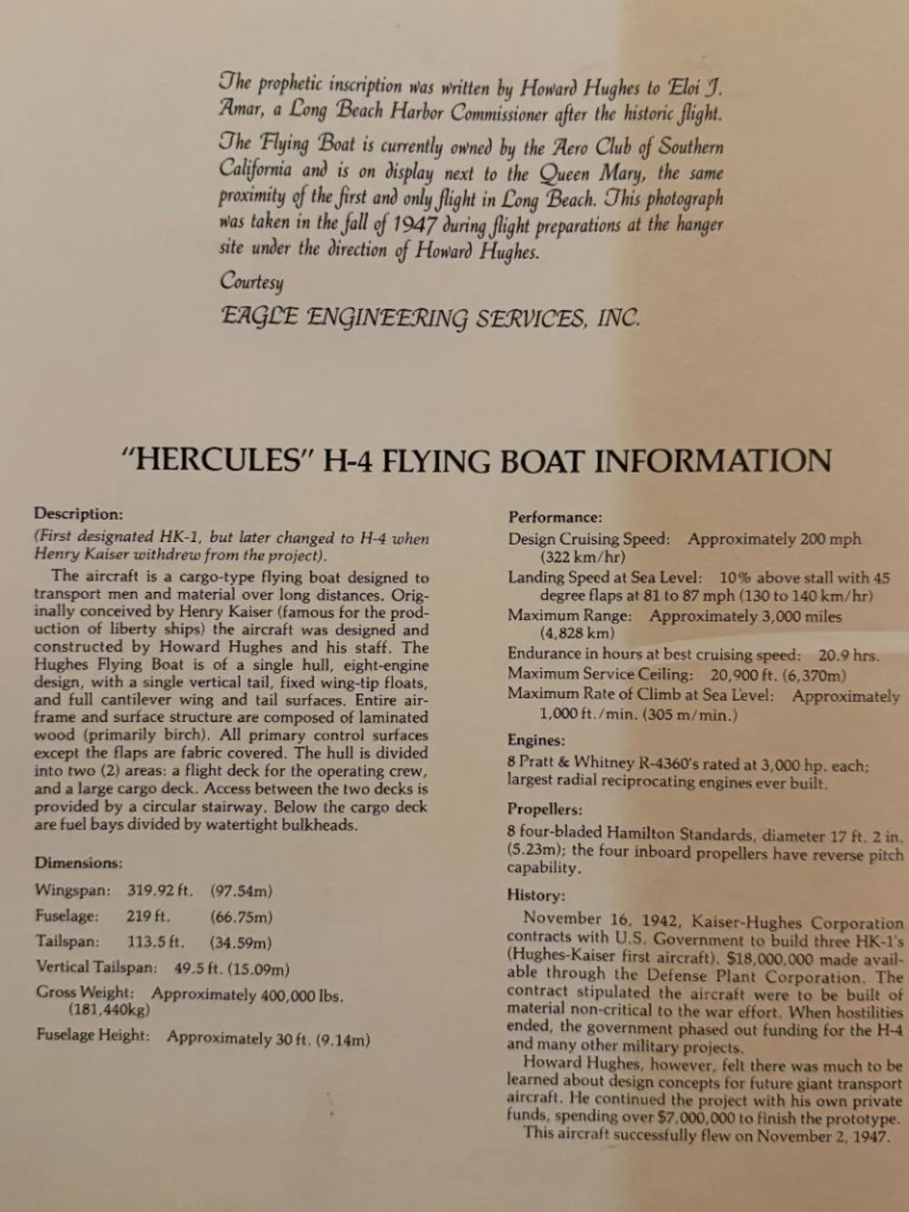 Hughes vtg hercules