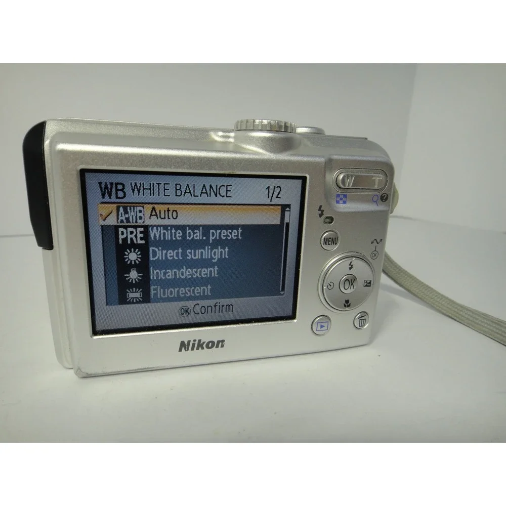 Nikon Coolpix P2 Digital Camera Silver 5.1MP 3.5x Optical Zoom Wi-Fi with Box