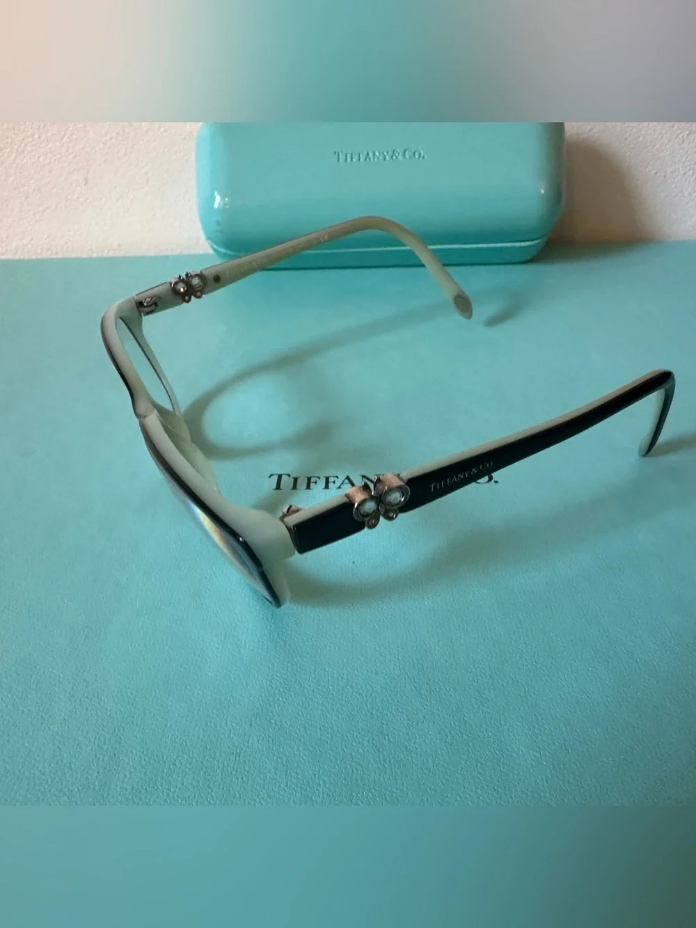 Tiffany & Co. Black & Blue Rhinestone Eyeglass Frames