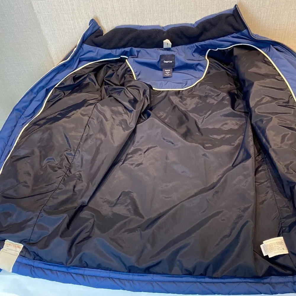 GapKids Coat Jacket Size XL 12 Blue Quilted Long Pockets