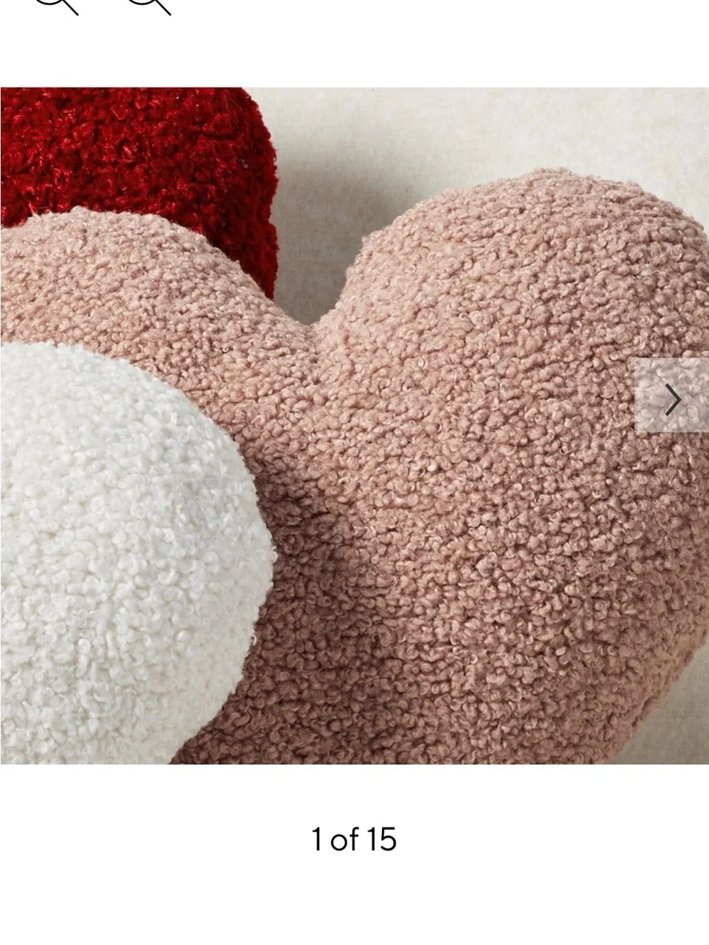 Pottery Barn Heart Pillow - Dusty Rose