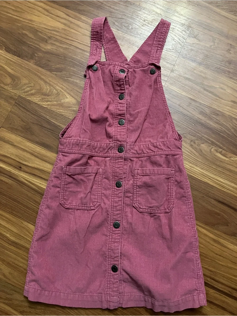Old Navy Rose Pink Button-Front Corduroy Overalls Dress