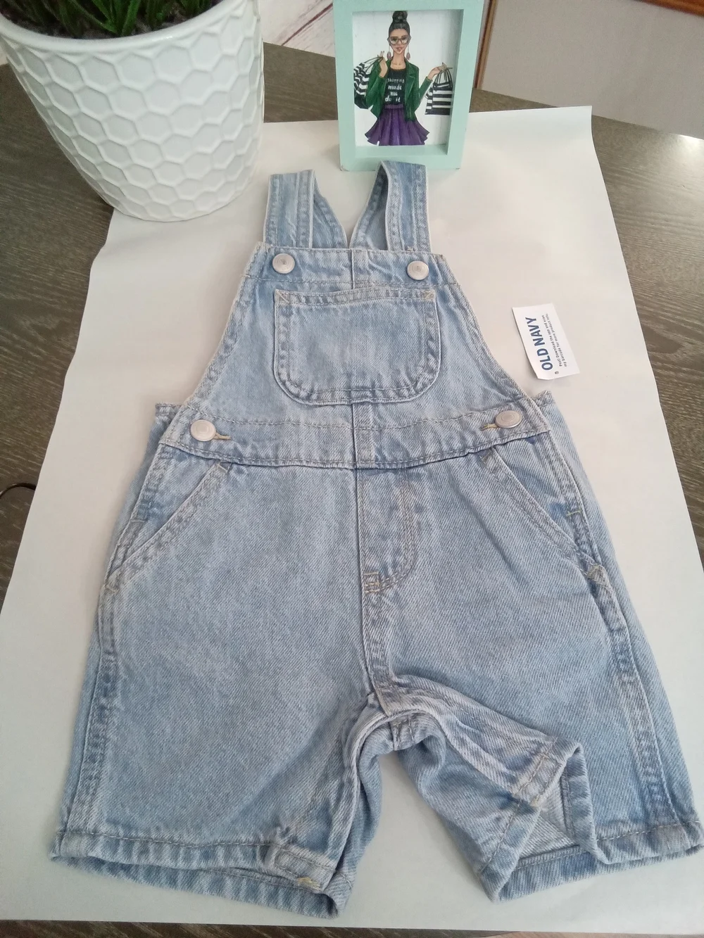 Old Navy Baby Denim Shortalls Overalls 6-12M NWT