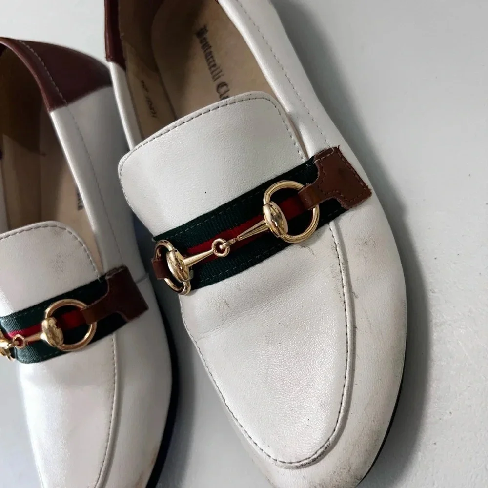 Boutaccelli  white Leather Loafer Size 12.5 (EUR-29)