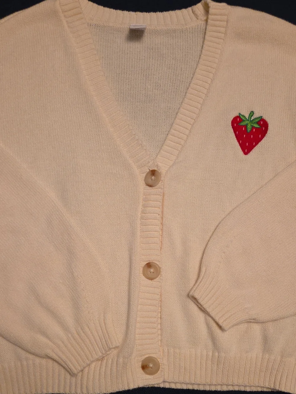 Old Navy Girls XL 14-16 Strawberry Cardigan 100% Cotton Cropped Sweater