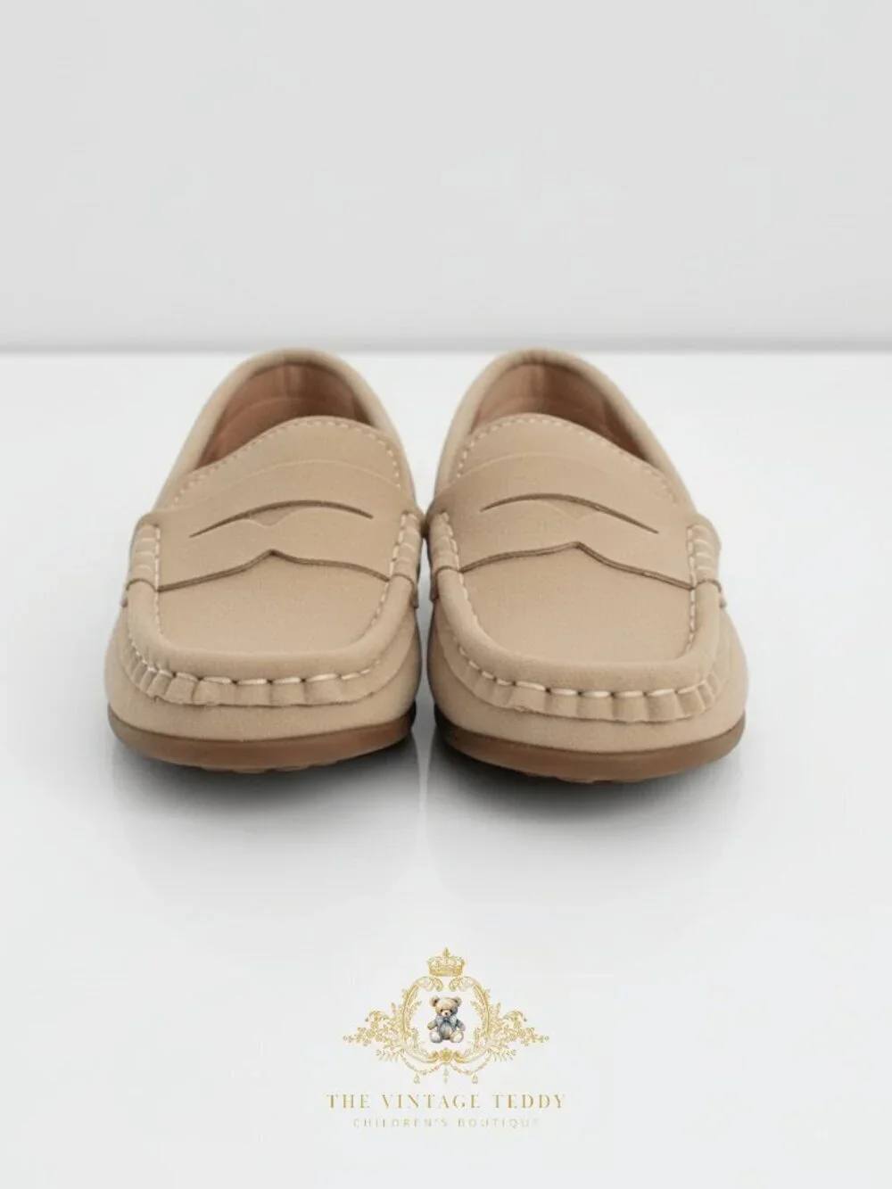 NWT Handsome Boys Vintage Style Classic Loafers Cute Children's Shoes Tan 2