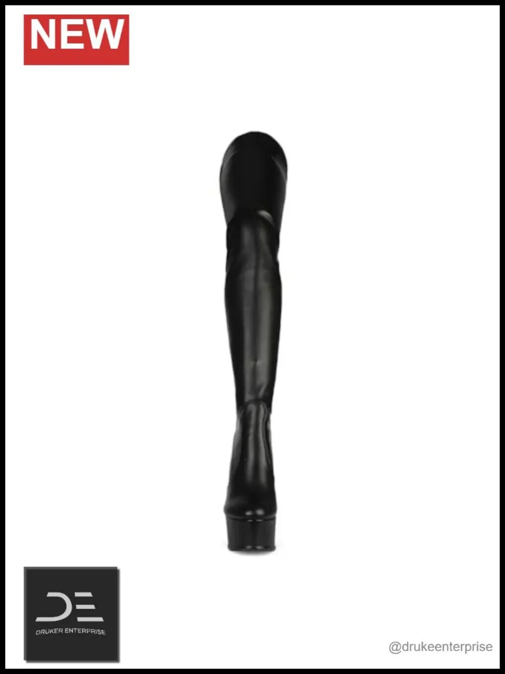Women's Over-the-Knee Stiletto Heel Boots Faux Leather Stretchy Thigh High
