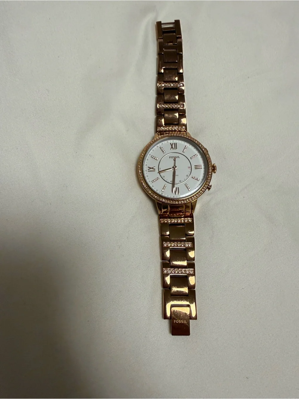 Fossil - Q Virginia Hybrid Smartwatch 36mm Stainless Steel - Rose gold-tone