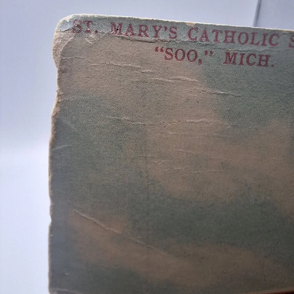 St Marys Catholic School Soo Mich Vintage Postcard 1910s Posted Postmark Antique