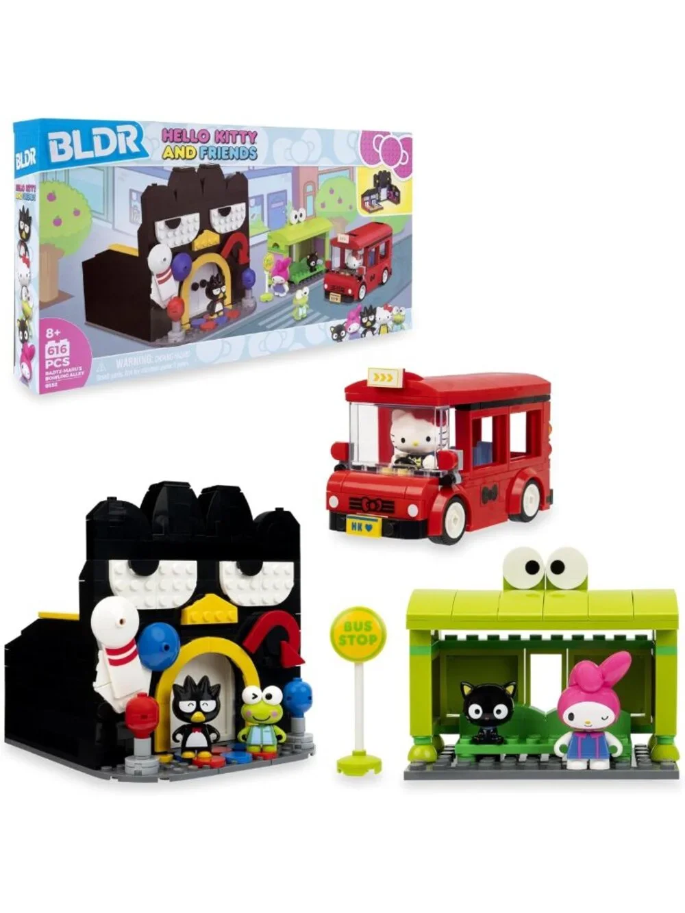 Bowling Alley Building Set with Hello Kitty & Friends Minifigures - 8+ Fun!