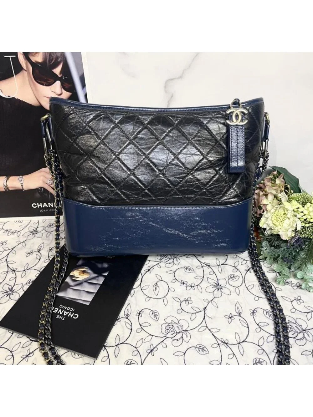 Chanel Gabrielle Bicolor Quilted Handbag