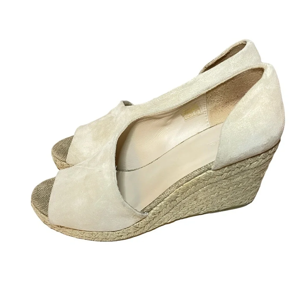 Vince Sonora Suede Asymmetrical Wedge Espadrilles Sz. 8.5