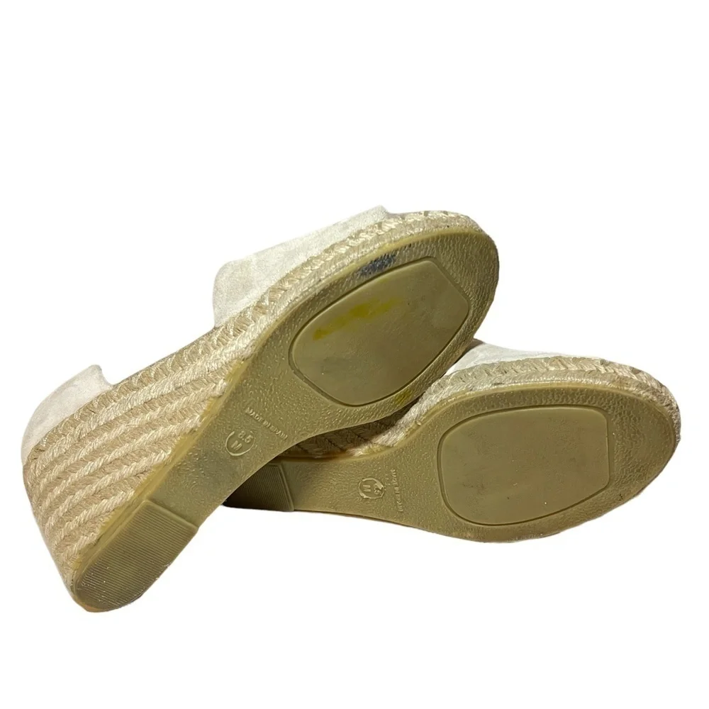 Vince Sonora Suede Asymmetrical Wedge Espadrilles Sz. 8.5