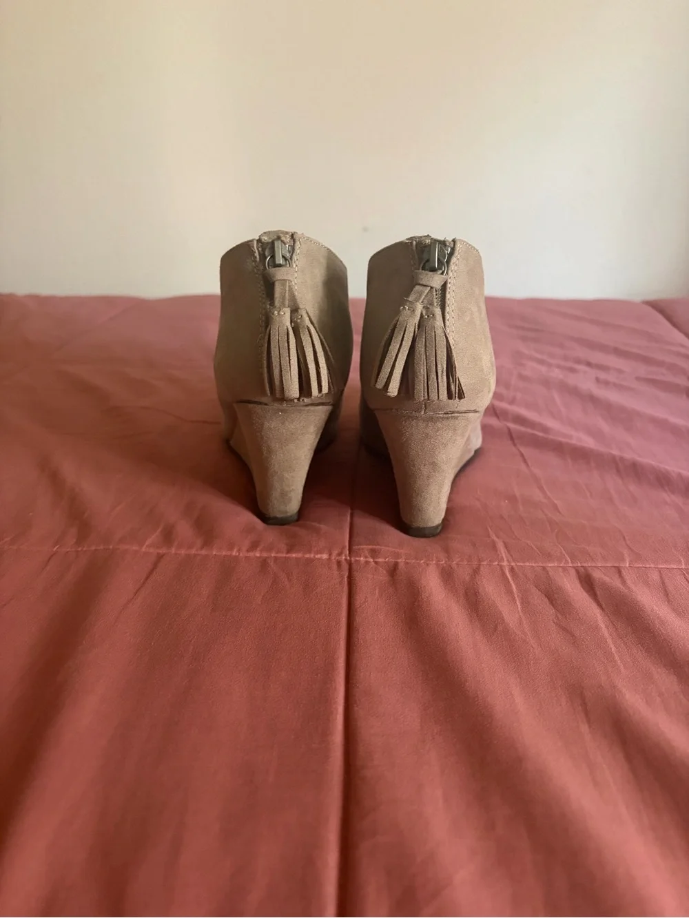 Source Unknown taupe suede
