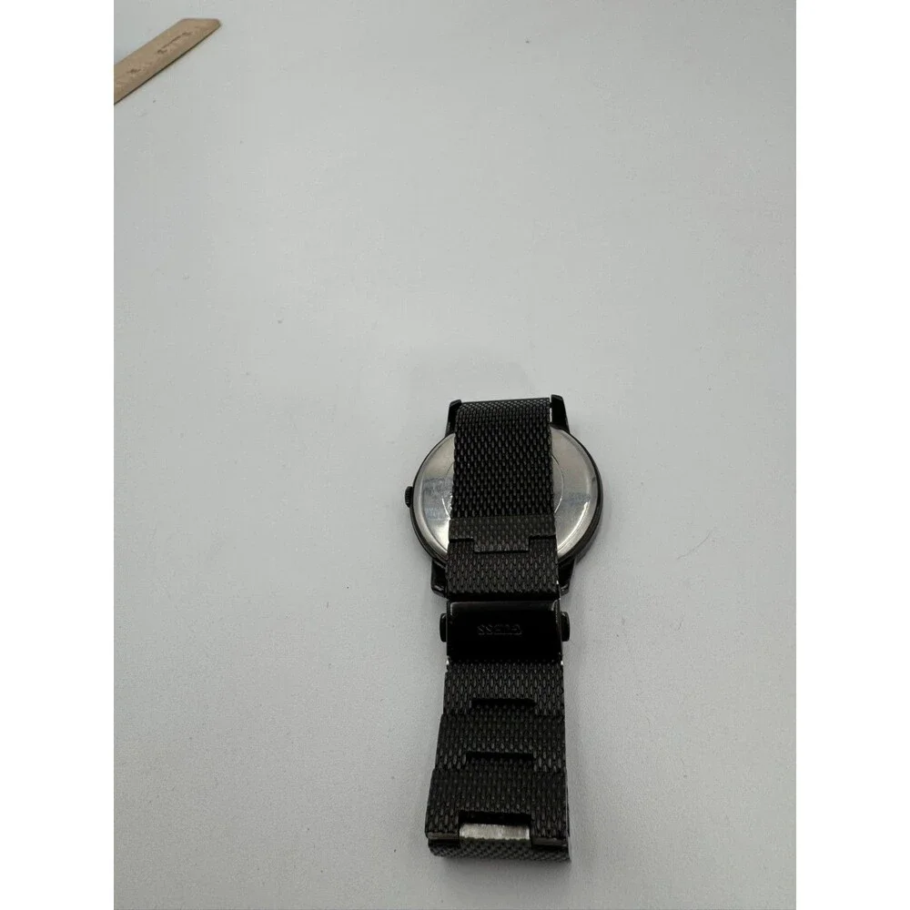 Guess Mend’s Black Mesh Stainless Steel Watch Roman Numeral Dial Quartz