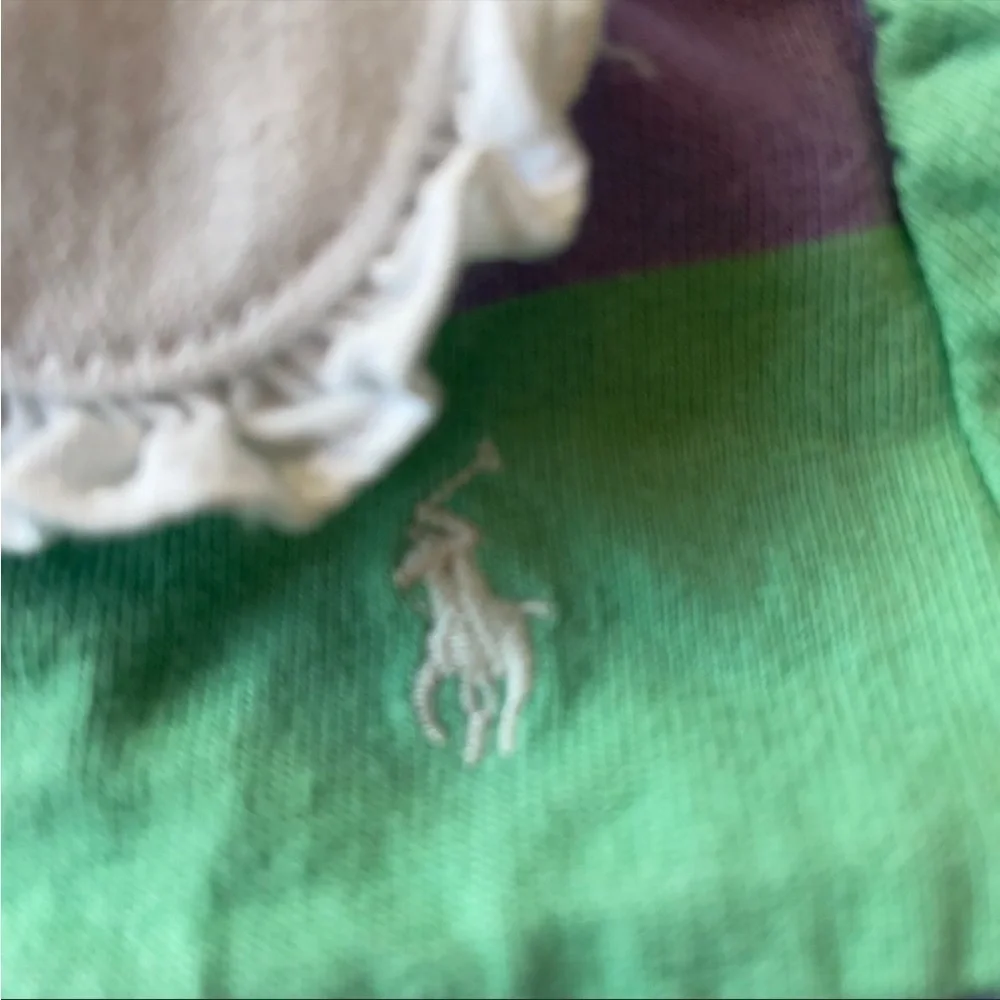 Ralph Lauren Lavender and Green Infant 3M Onesie