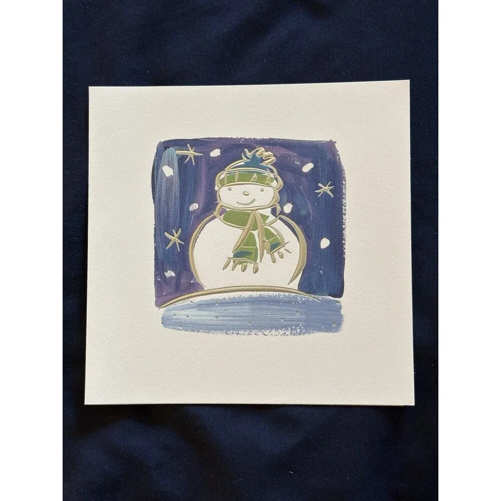 Seasons Greetings Card with Yellow Envelope | Snowman design | By PMG Inc