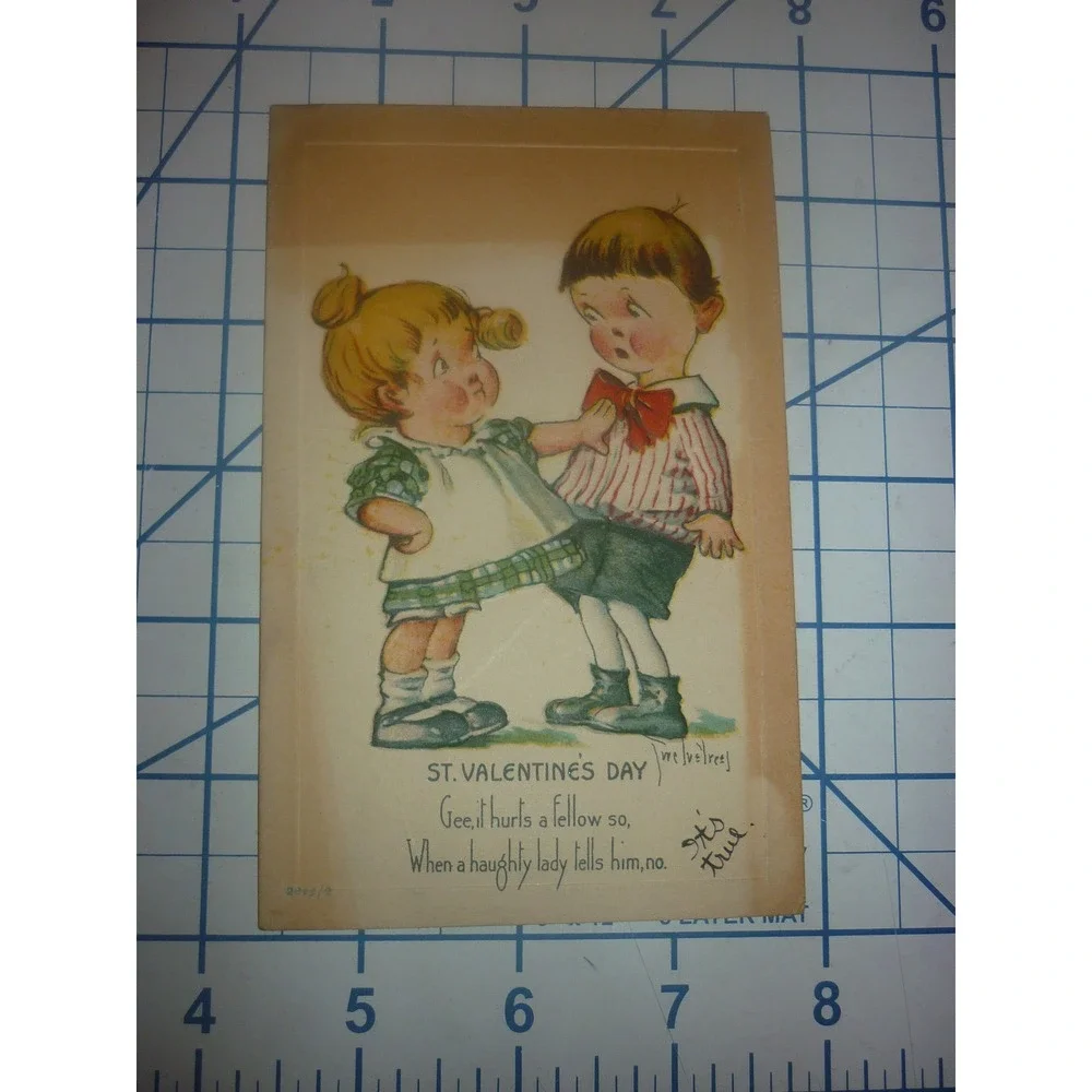 Vintage Twelvetrees St Valentines Day Postcard Antique Embossed Kids Humor 1900s